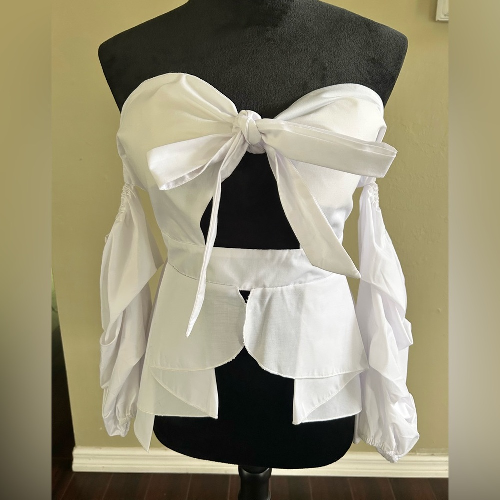 New! Off Shoulder Puff Sleeve Blouse